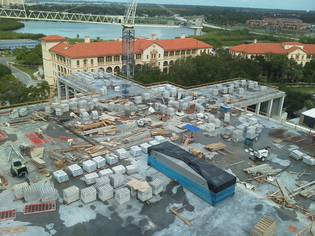 Crane view of topped out Bay Pines Mental Health Addition